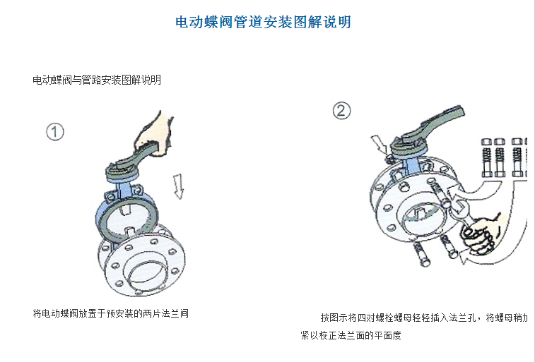 电动蝶阀安装说明