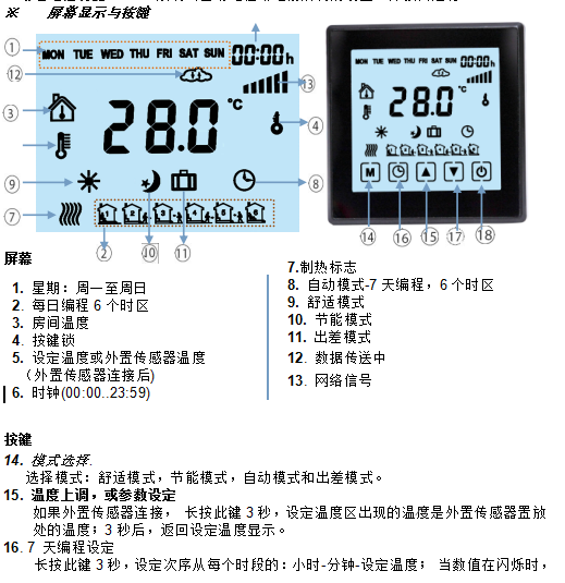 WIFI联网温控器